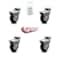 Service Caster 3 Inch Bright Chrome Hooded Neoprene Rubber Top Plate Casters with Brake, 4PK SCC-03S310-NPRB-BC-B-4 - alternate 1